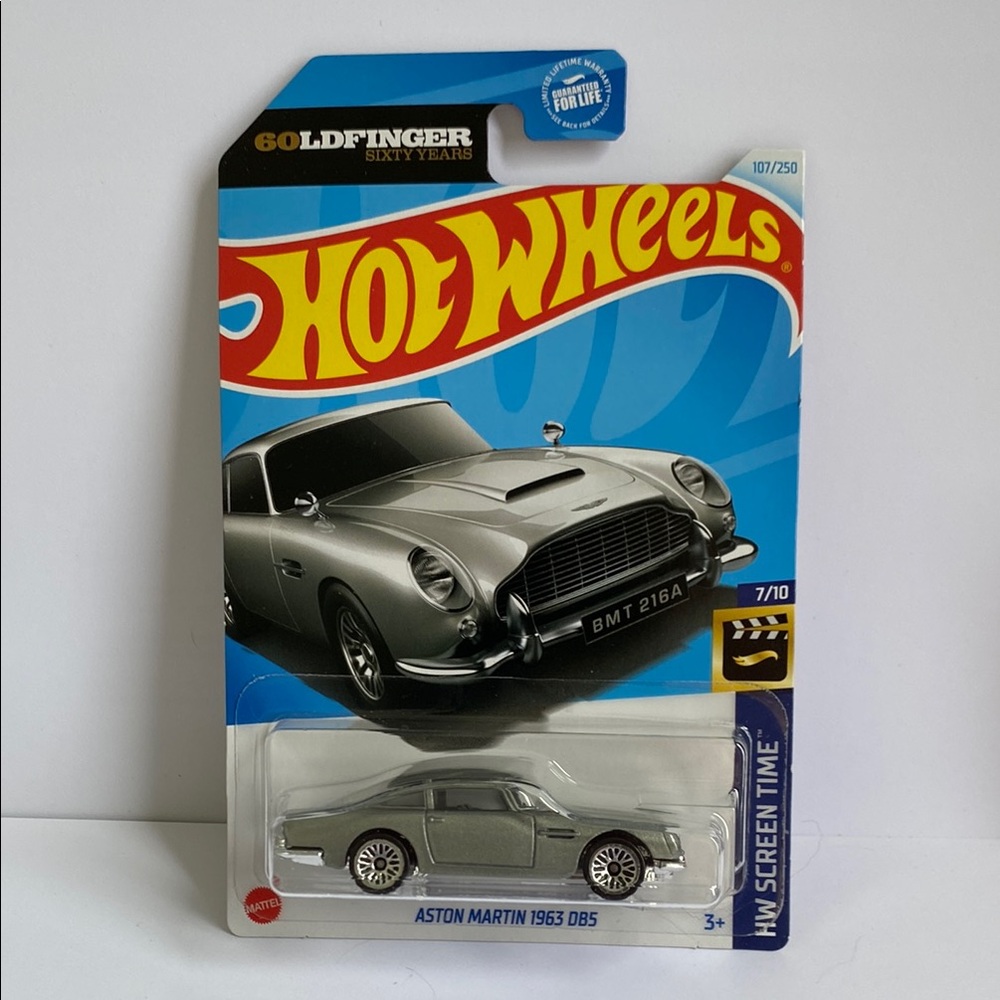 🚖3/$36🚖 Mattel Silver Hot Wheels Car Aston Martin